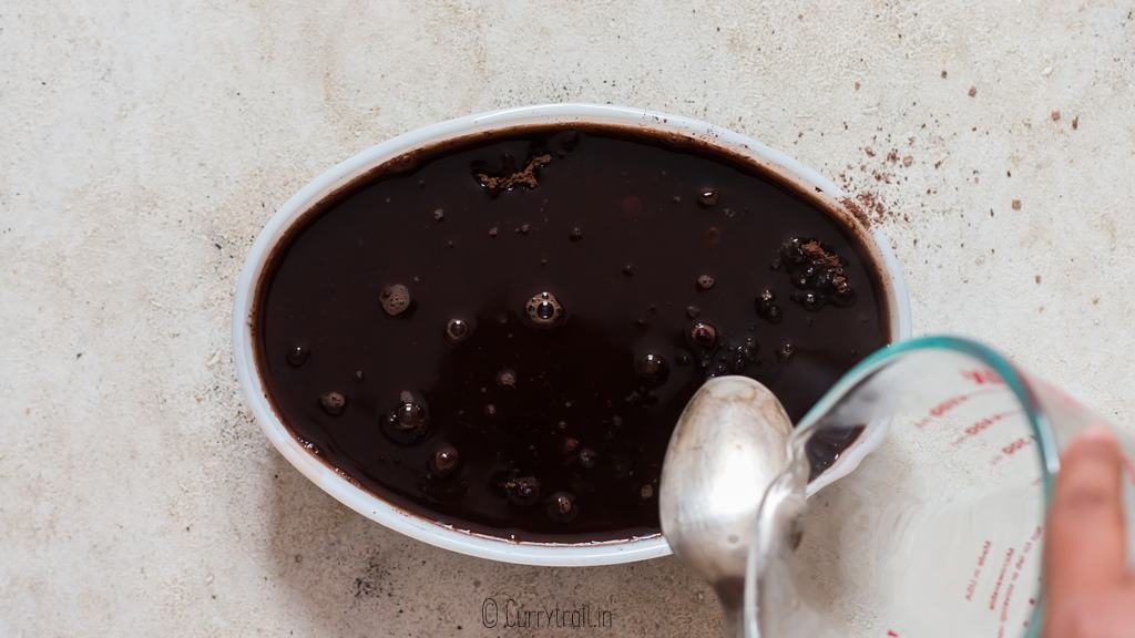 step by step picture for chocolate pudding cake in the making