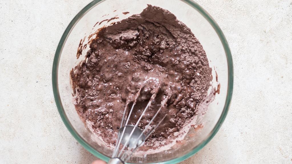 step by step pictorial instructions for making chocolate pudding cake