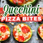 zucchini pizza bites on baking tray