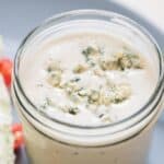 blue cheese dressing in a jar