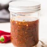 jar filled with jalapeno jelly aka hot pepper jelly