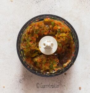 dicing bell peppers in food processor to make hot pepper jelly