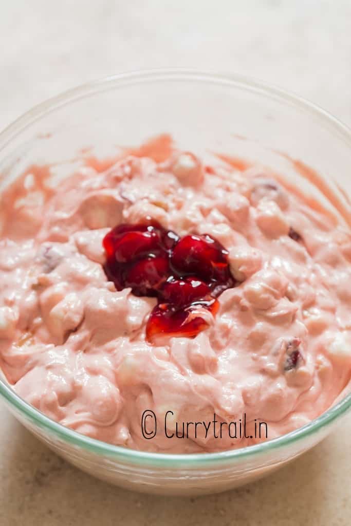 cherry fluff in a bowl