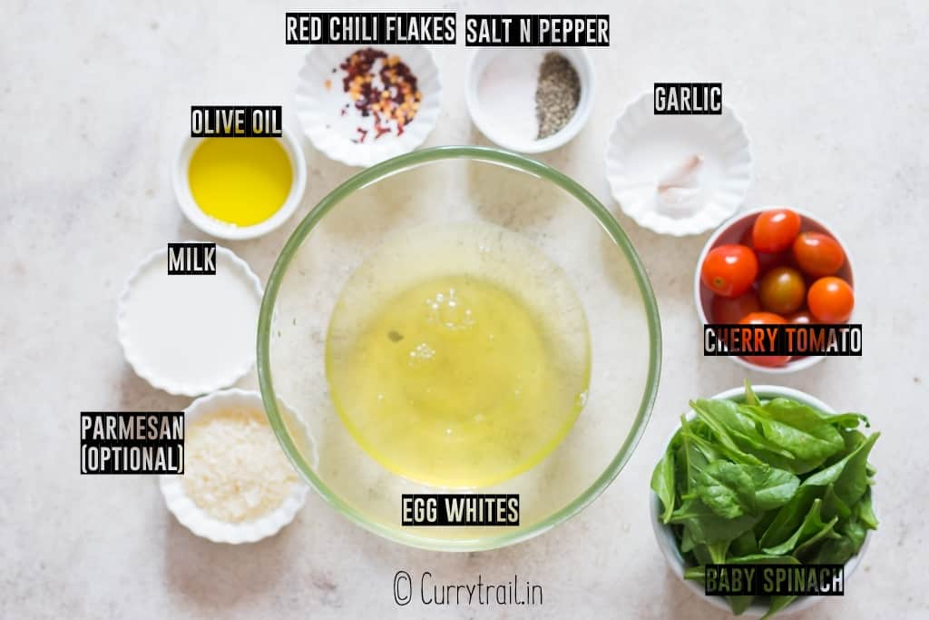 all ingredients for egg white scramble