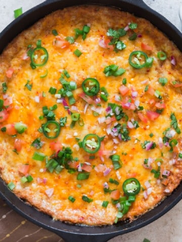 close up of bean dip made using canned refried beans