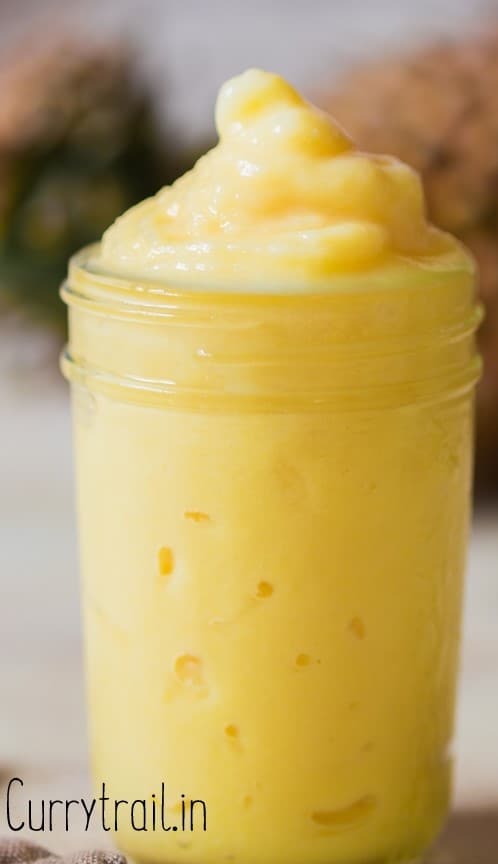 homemade pineapple dole whip in jar