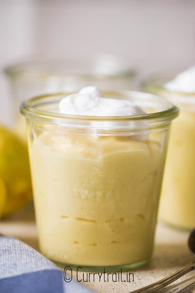 lemon pudding in 3 jars