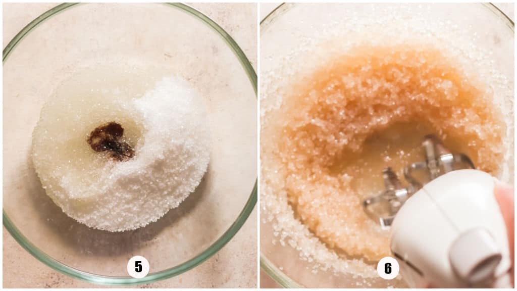 picture collage of making brownie batter.