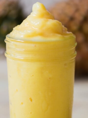 homemade pineapple soft serve ice cream