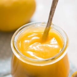 lemon curd in jar