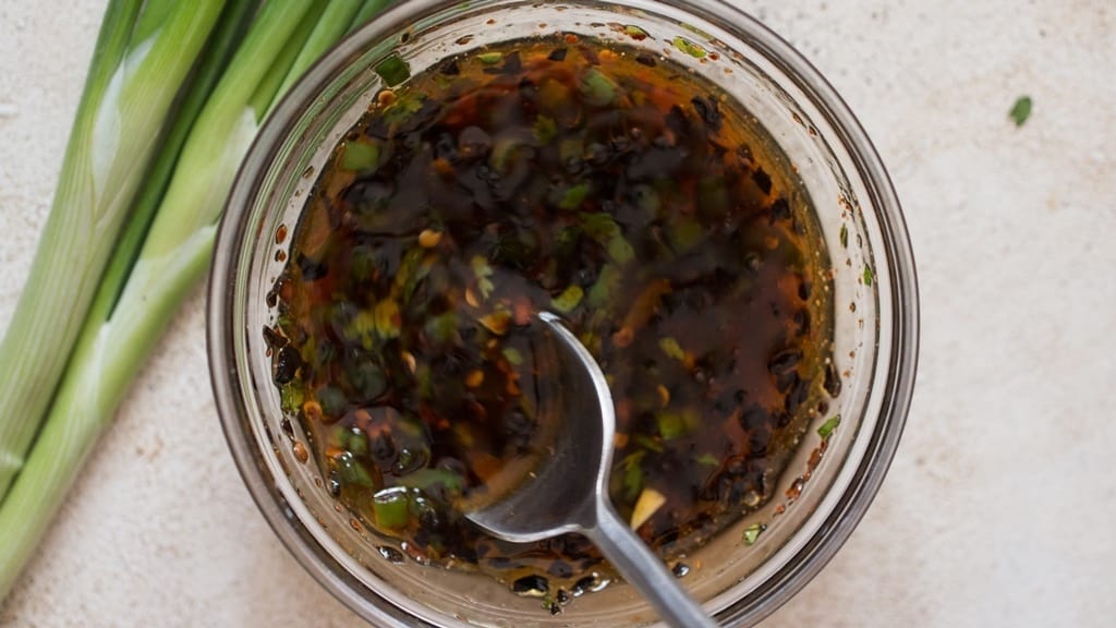 scallion pancake dipping sauce in bowl