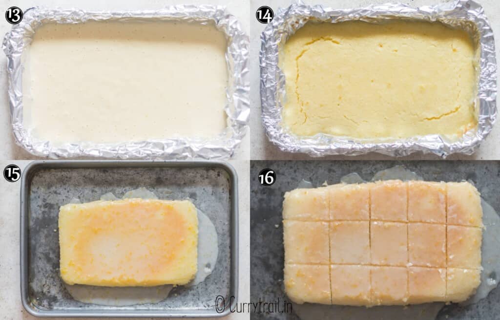 step by step picture collage of lemon brownies