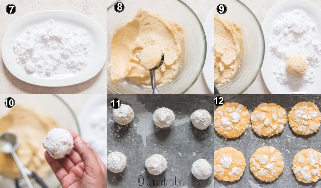 step by step pictorial for lemon crinkle cookies