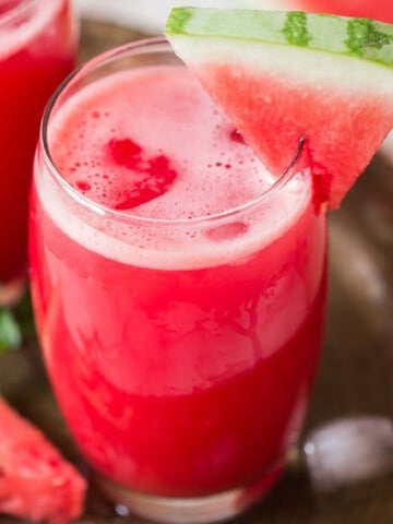 fresh watermelon juice in 2 cups