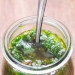 chimichurri sauce with text