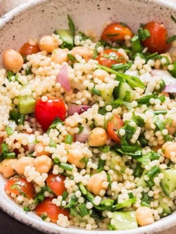 couscous salad in a bowl.