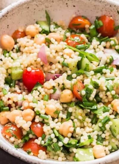 couscous salad in a bowl.