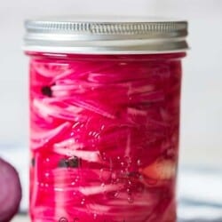 easy pickled red onion in jar