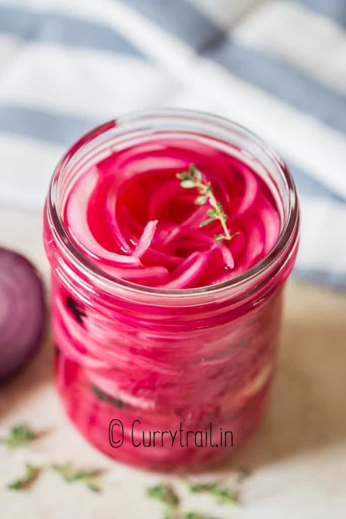 easy pickled red onion in jar