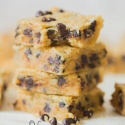 stacks of chocolate chip cookie bars