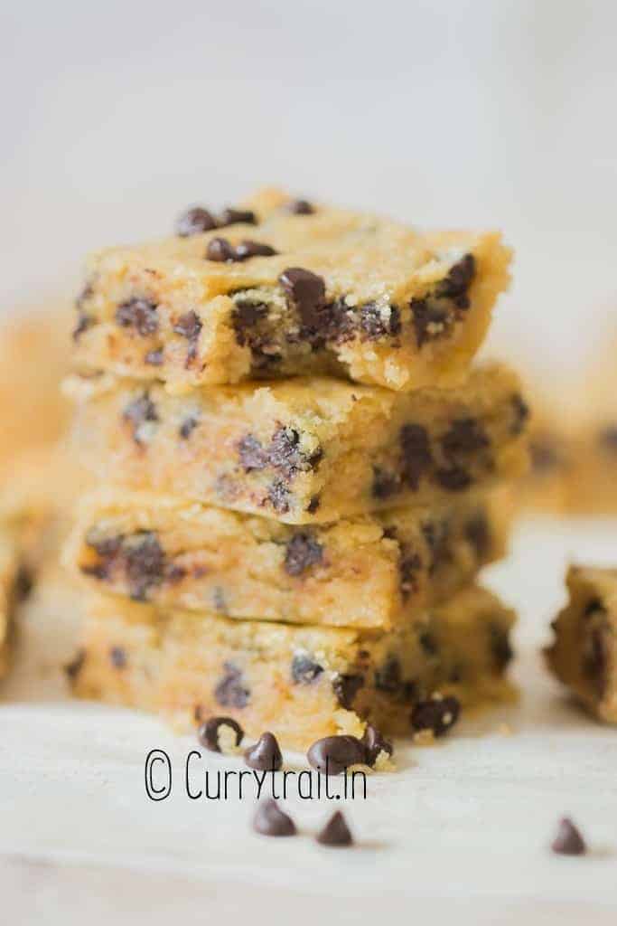 stacks of chocolate chip cookie bars