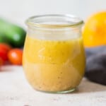 Greek salad dressing in mason jar