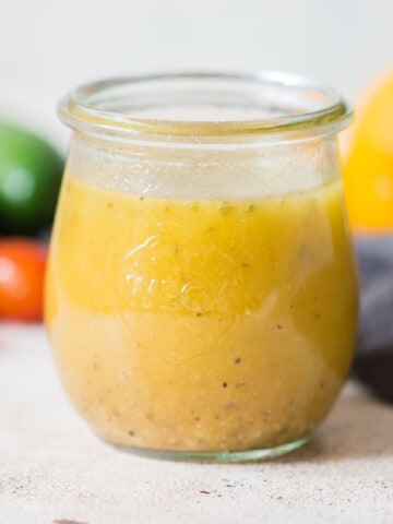 Greek salad dressing in mason jar