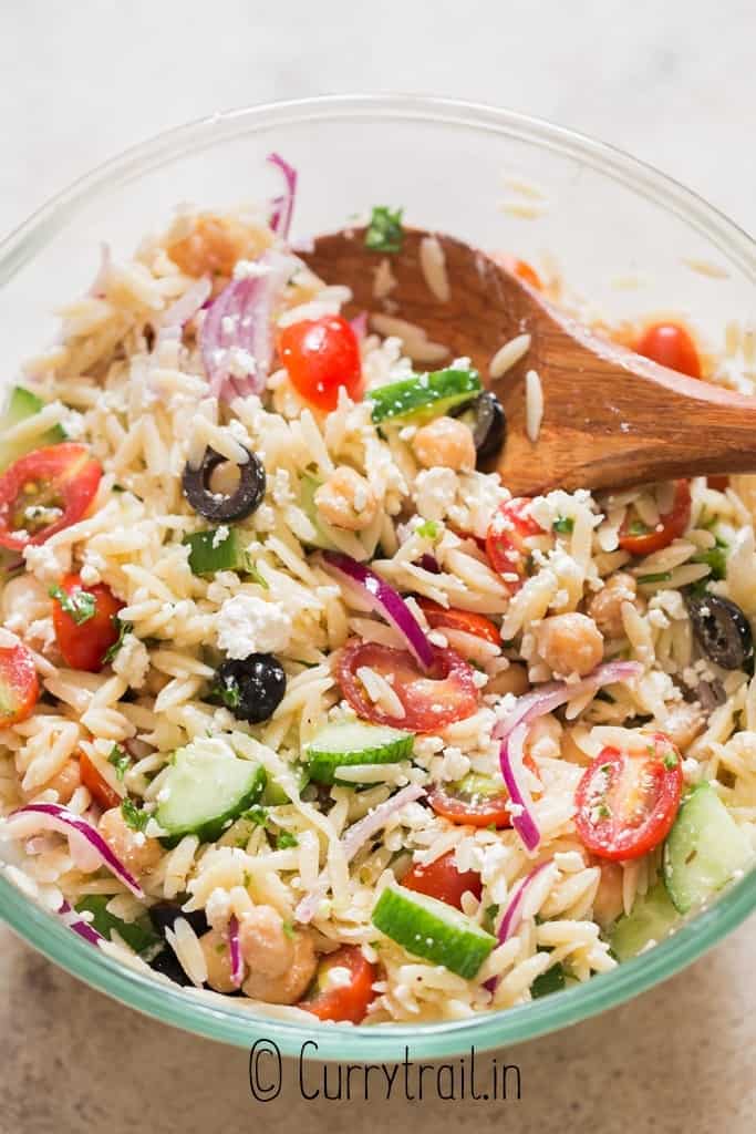 pasta salad with Greek salad dressing
