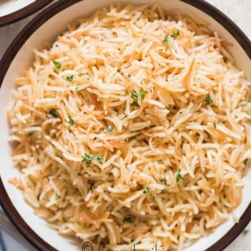 rice pilaf served in bowls