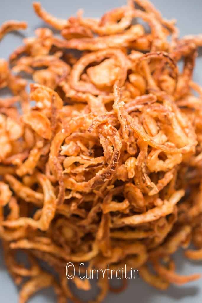 close up of fried onion French style