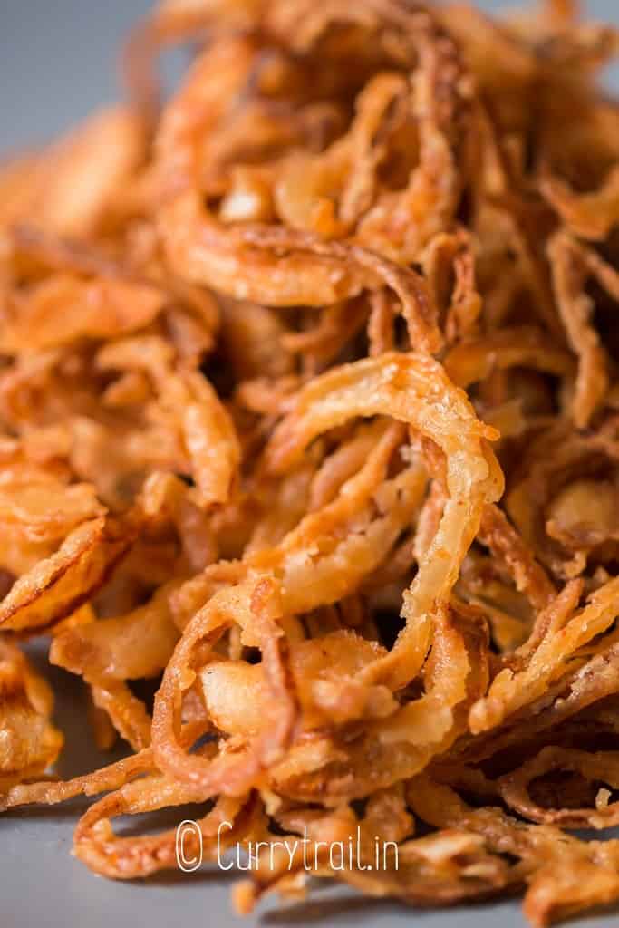 close up of fried onion French style