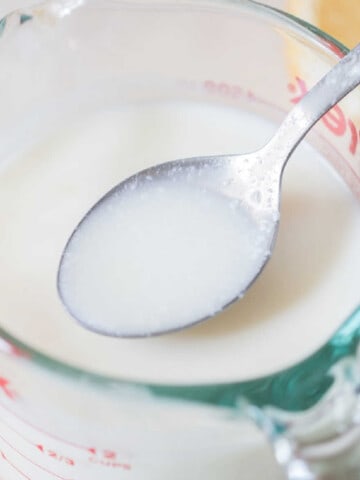 homemade buttermilk substitute in a glass jar
