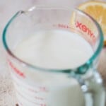 homemade buttermilk substitute in a glass jar
