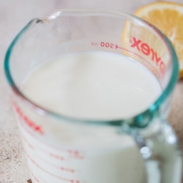 homemade buttermilk substitute in a glass jar
