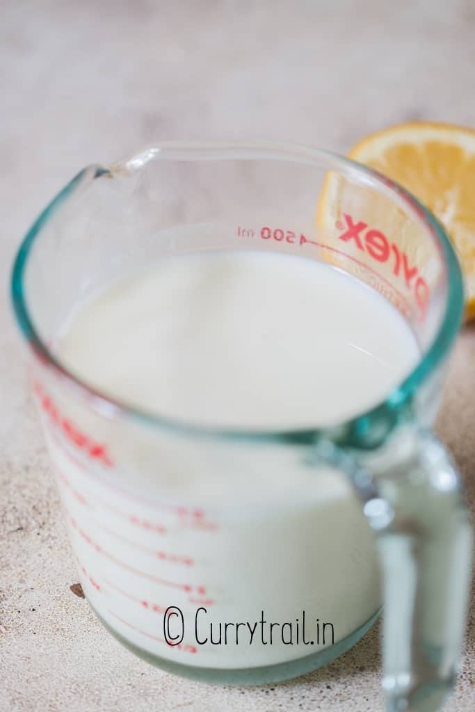 homemade buttermilk substitute in a glass jar