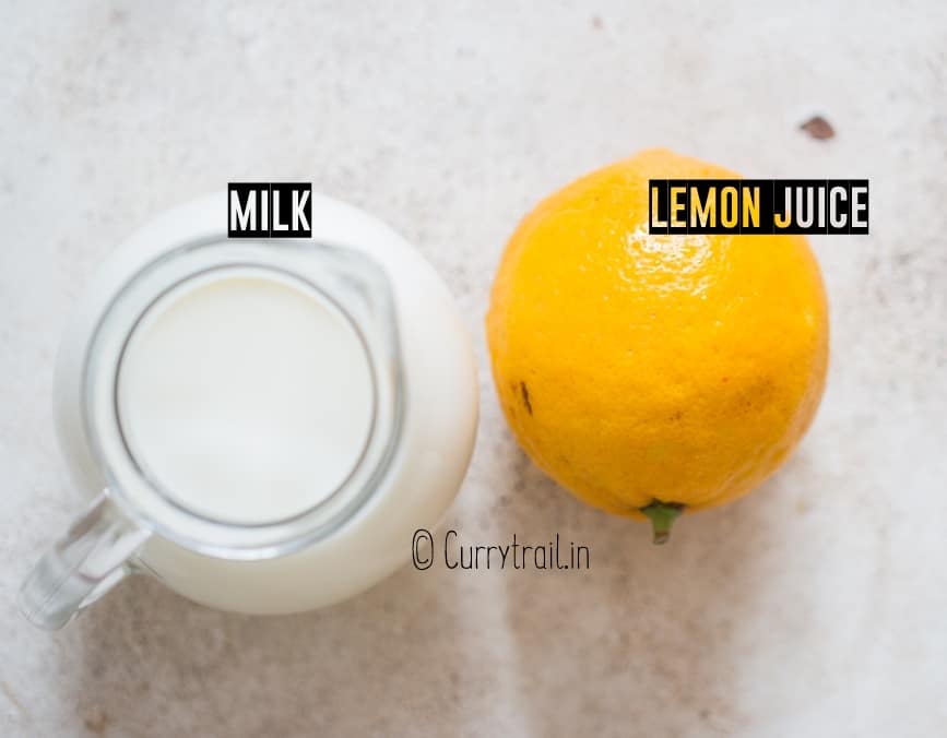 all ingredients for homemade buttermilk substitute