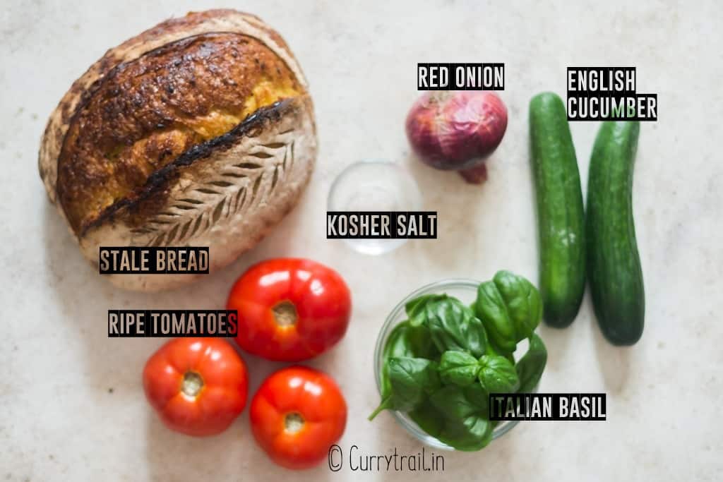 Italian bread salad ingredients