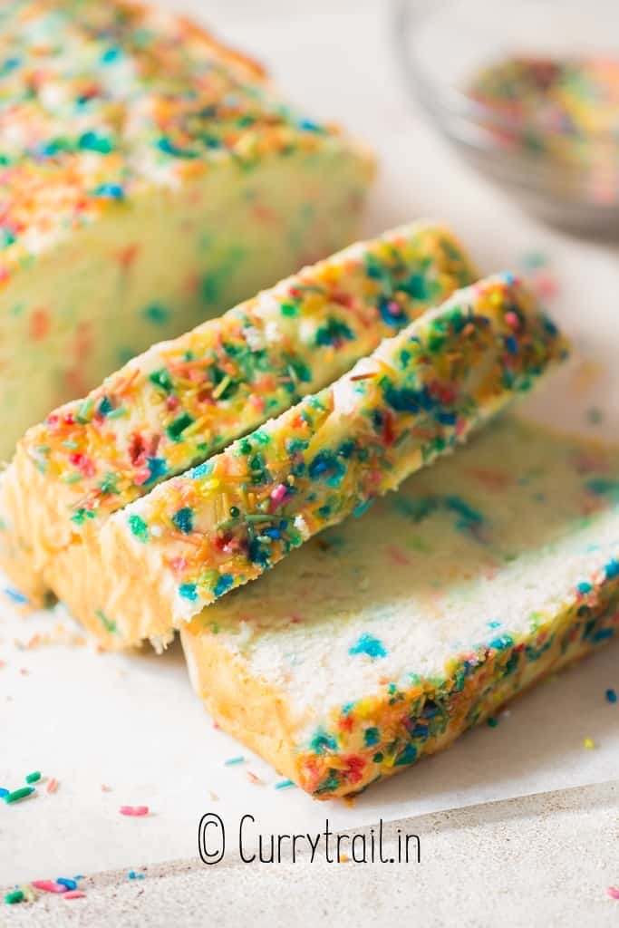 ice cream bread with rainbow sprinkles