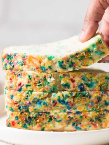ice cream bread with rainbow sprinkles