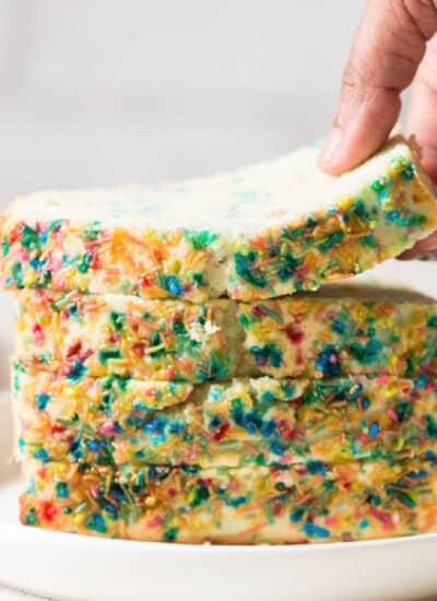 ice cream bread with rainbow sprinkles