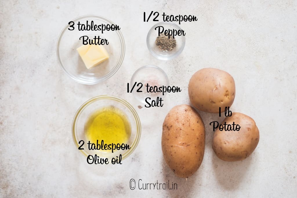 all ingredients for potato rosti