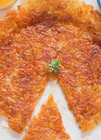 crispy potato rosti on plate