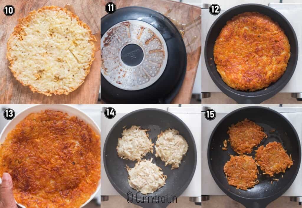 step by step picture collage of crispy potato rosti