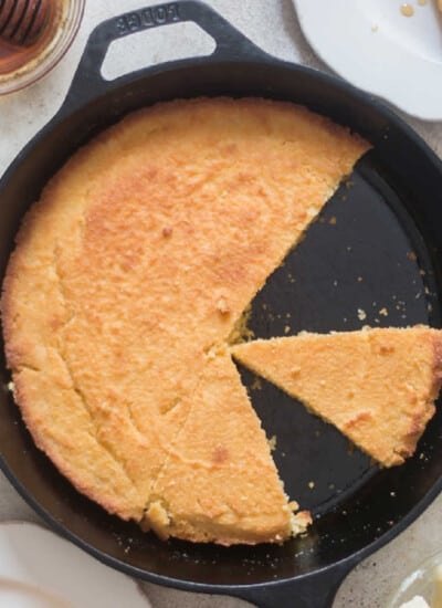 buttermilk cornbread in cast iron skillet