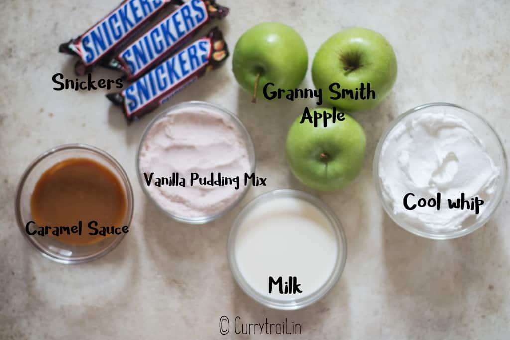 ingredients for snickers salad