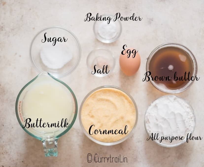 all ingredients for buttermilk cornbread