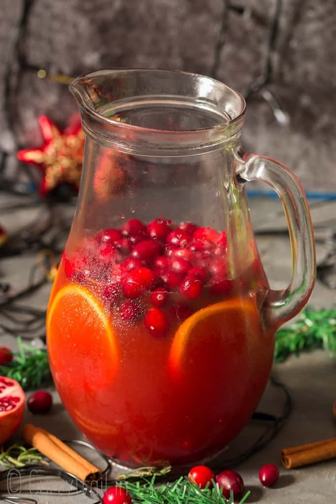 jingle juice holiday punch in pitcher