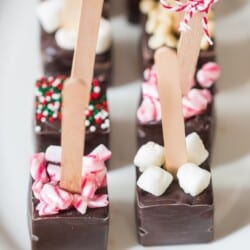 different toppings hot chocolate sticks