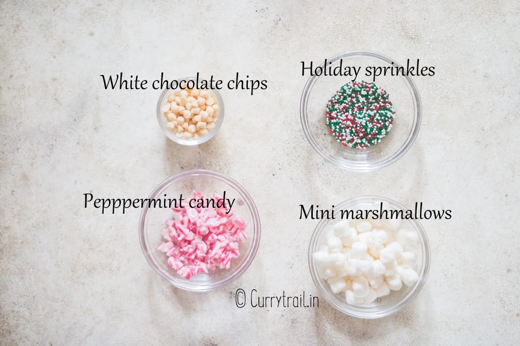 different topping ideas for hot cocoa sticks