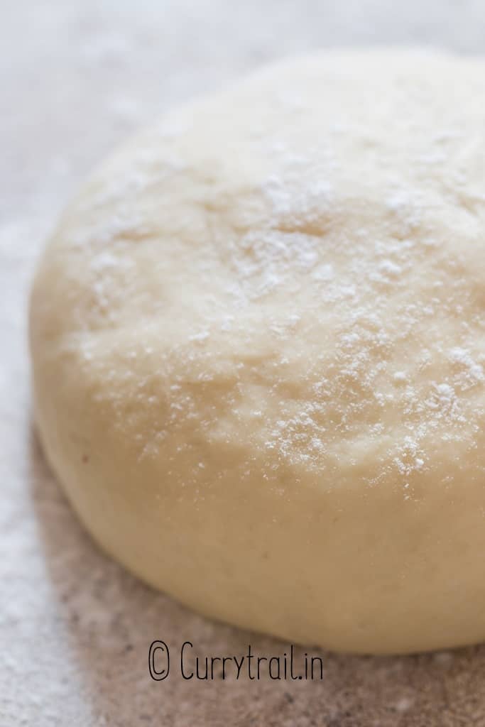 close up of pizza dough made in food processor